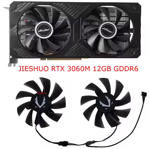 Graphics Card Fan VGA Cooler For JIESHUO RTX 3060M 12G,For JIESHUO RTX 3070 8g,JIESHUO RX580 8GB,2Pc