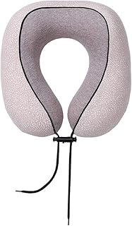 U Shaped Travel Neck Pillow, Comfortable Memory Foam Travel Neck Pillow,360-Degree Head Support, Spandex Case Cover,Travel Kit (Color : Coffee)
