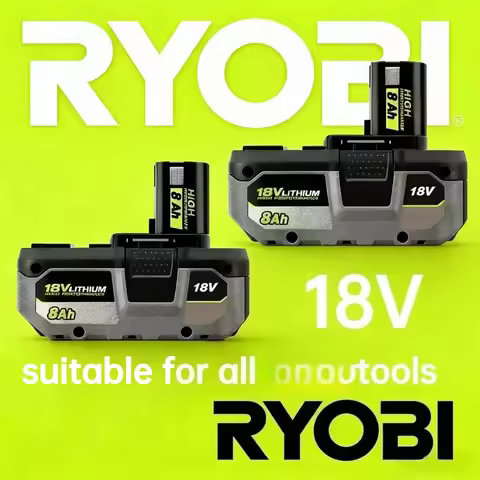 New for RYOBI P108 18V 8.0Ah Battery Replacement For Series, Works with P203 P204 P210 RB18L50 RB18L