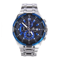 Casio Mens Edifice Black Blue Dial Stainless Steel Watch