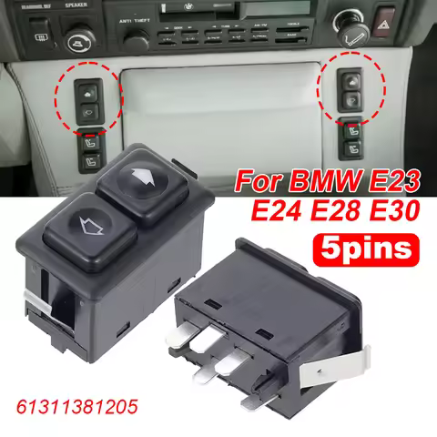 Automotive 5-pin Lighting Power Window Switch Interior Parts For BMW E23 E24 E28 E30 left front BW10