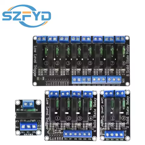 1 2 4 6 8 Channel Solid State Relay Module 5V 12V 24V Low Level Trigger G3MB-202P 240V 2A with Fuse 