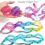Transparent Tangle Fidget Toy Crystal Stress Relief Toy for Focus for Kids and Adults Decompression 