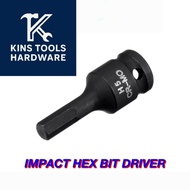 Kins Tools 1/2"DR Hex Impact Bit Socket H4 - H19