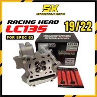 SUPRIMO SUPERHEAD RACING LC135 Y15ZR Y15 19/22 SPEC 63 HEAD LC + VALVE SET COMBO 63MM