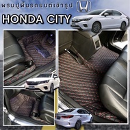 พรมปูพื้นรถยนต์6d Honda Cityฮอนด้าซิตี้ (ปี2014-2019)(ปี2020-2025)พรม3ชิ้นห้องโดยสาร