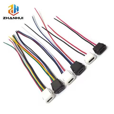 2P/4P/6P USB Type C Female Jack Connector - Card Buckle 3A High Current Fast Charging Port for Devic