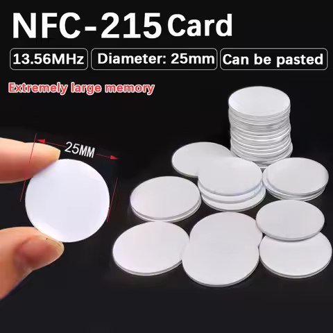 10/50pcs NFC Ntag215 Coin TAG Key 13.56MHz NTAG 215 Card Universal Label Ultralight Tags Labels 25 m