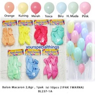 (10PCS) MACAROON BALLOONS 2,8GR / PASTEL COLOR BALLOONS / SOFT COLOR BALLOONS / DECORATION BALLOONS