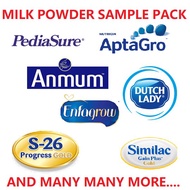 SAMPLE PACK - PEDIASURE / SIMILAC / FRISO / S26 / ANMUM / ASCENDA / APTAGRO