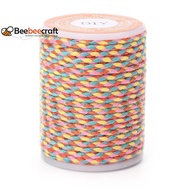 1Roll 4-Ply Cotton Cord Handmade Macrame Cotton Rope for String Wall Hangings Plant Hanger DIY Craft String Knitting Colorful 1.5mm about 4.3 yards(4m)/roll
