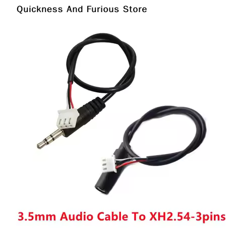 1pc 30cm Jack 3.5mm AUX Audio Cable To XH2.54 3p Terminal Male To Male Female 3 Core Stereo Audio Ca