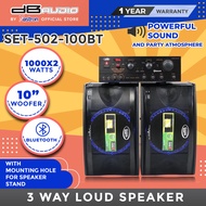 DB Audio SET-502-100BT 3 way loud speaker with amplifier | 1000 x 2 watts | 10" woofer | Bluetooth |