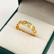 【一间女装my】 山白同款中国风招财钱币金币镂空好运某福同款闺蜜情侣戒指Chinese style wealth attracting coins, gold coins, hollowed out,