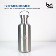 Blue Earth Ready Stock 1200ml with Cover 1.2L Stainless Steel Water Bottle BPA Free Botol Air 水壶水瓶