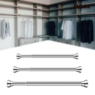 [ Telescopic Clothing Rod Adjustable Heavy Duty Stainless Steel Extendable Wardrobe Drill Shower Curtain Rod Closet Rod