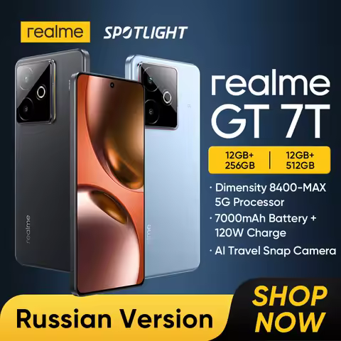 [World Premiere] realme GT 7T 5G Smartphone Dimensity 8400-MAX Chipset 7000mAh Battery 120W Charge 6