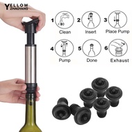 YEK-Red Wine Saver Fresh Preserver Vacuum Air Pump with 6 Silicone Bottle Stoppers