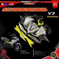 NVX V3 COVERSET AEROX SILVER YELLOW 2026 ORIGINAL INDONESIA