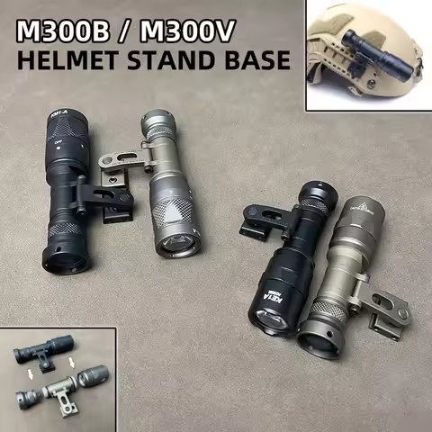 SOTAC Tactical SS MAX Helmet Light Mount with M300V M300B SF Flashlight for Helmet Rail