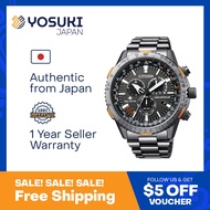 CITIZEN Solar CB5007-51H CITIZEN10 PROMASTER SKY Eco Drive Chronograph Perpetual calendar World time Day Date Black Gray Stainless  Wrist Watch For Men from YOSUKI JAPAN / CB5007-51H (  CB5007 51H CB500751H CB50 CB5007- CB5007-5 CB5007 5 CB50075 )