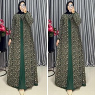 gamis rompi ceruty bebydoll full puring bunga