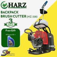 HARZ 30.5cc Backpack Brush Cutter HZ-338 Mesin Potong Rumput F.O.C 2T Engine Oil , Minyak Engin 2T