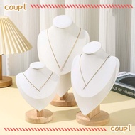 COUPLDW Necklace Display Rack, Suede  Jewelry Storage Rack,  Show Wooden Display Model Necklace