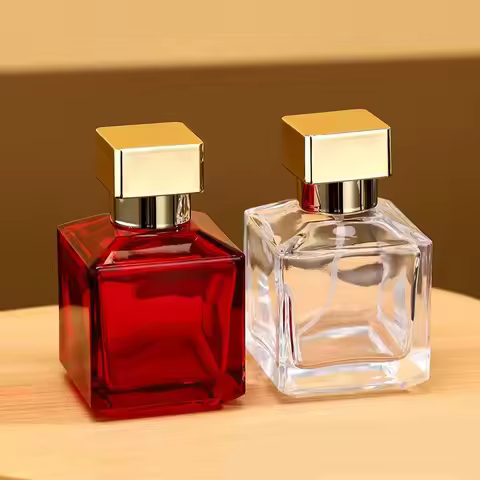 50ml Clear Glass Perfume Bottles Spray Bottles Empty Square Bottles Transparent Perfume Bottle Trave