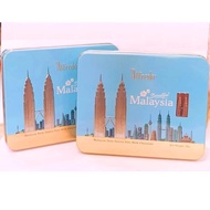 [EXCLUSIVE] ALFREDO TWIN TOWER PREMIUM FINE MILK CHOCOLATE LIMITED EDITION BLUE METAL TIN GIFT BOX S