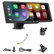 GO Auto-Portable Radio with Backup Camera, Wireless Dash Mount CarPlay &amp; Android Auto Stereo Bluetooth, Mirror Link