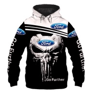 2023 new men's Ford car logo 3d printing zippered hoodie men's and women's Harajuku pullover racing jacket