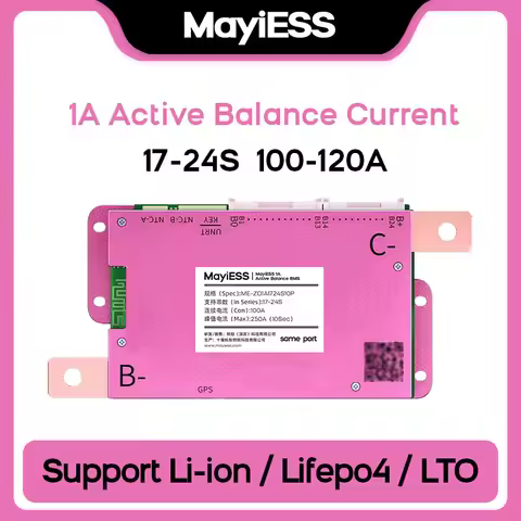 MayiESS Smart BMS 1A Active Balance Current 17S-24S 48V 84V 150A BT APP CAN RS485 LiFePO4 Li-ion LTO