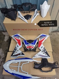 HONDA RS150 RS 150 RS150R V1 V2 REPSOL AMG WHITE WINNER GTR OEM BODY COVER SET STICKER STRIPE SIAP TAMPAL