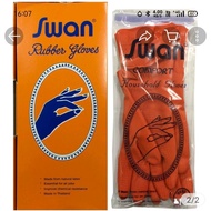 Orange Rubber Gloves swan size 8.5" L