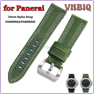 VNBIQ 24มม. สายนาฬิกาสำหรับ Panerai PAM111 PAM00112 PAM00389สายไนล่อนหนังแท้สำหรับ Seiko สำหรับ Brei