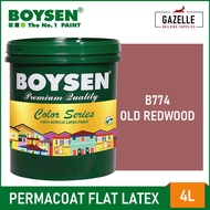 Boysen Color Series Permacoat Flat Latex Old Redwood B774 Acrylic Latex Paint - 4L