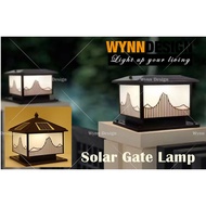 Wynn Design 25cm Solar Gate Lamp Lampu Tiang Solar PVC Gate Lamp Pillar Light Lampu Pagar Solar Lampu Tembok (SG10)