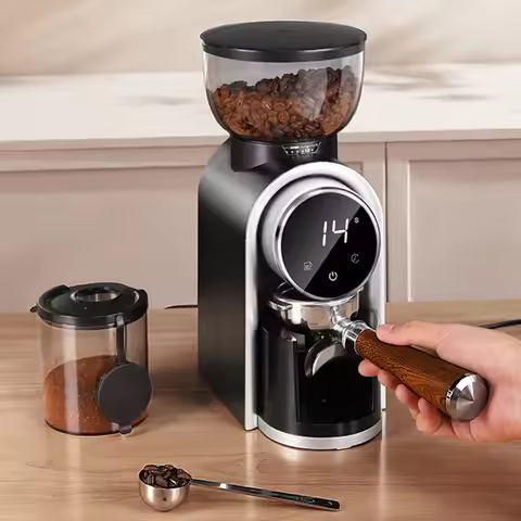 Professional Electric Coffee Grinder Ultra-Quiet Adjustable Coarseness One-Touch Operation for Espre