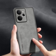 For Realme 14 5G Realme14 RMX5070 Case Soft Silicone Edge Hard Back Cover PU Leather Protection Phon