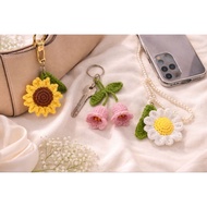 Handmade Crochet Flower Keychain Crochet Keychain Cute Keychain
