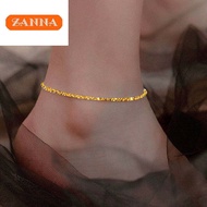 rantai kaki emas bangkok cop 916 murah saudi gold Sparkling Gypsophila Gold Anklet Fade-Free Silver 