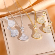 Steel Light Ear qq08 Jewelry Skirt Women Fade Gold Full Small Diamond High-End 18k Nail Necklace Not