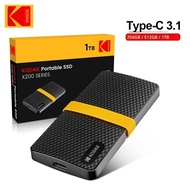 KODAK X200 ภายนอก SSD ฮาร์ดไดรฟ์ HD Externo 1TB USB3.1 Mini แบบพกพา SSD 256B 512GB 1TB สําหรับแล็ปท็
