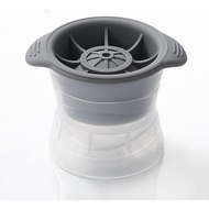 KAYNO Silicone Ice Ball Mold Large Round Ice Tray with Lid Creative Ice Cube Plastic Model, 8x8.5cm,