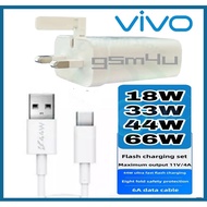 [VIVO 33w/44w/66w Charger] T1 Y12 Y15 Y16 Y19 Y20 Y30 V21 V23 V25 FAST CHARGING MICRO USB/TYPE C CAB