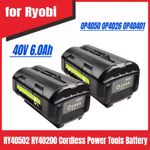 40V 6.0Ah Li-Ion Rechargeable Battery for Ryobi RY40502 RY40200 Cordless Power Tools Battery OP4050 