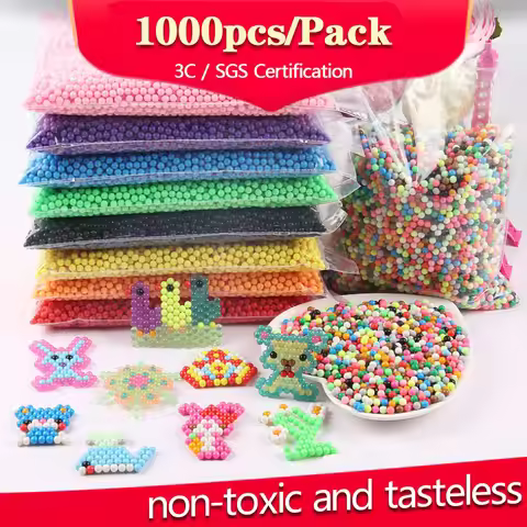 1000pcs/Bag Refill Hama Beads Puzzle Mixed crystal Magic Beads DIY Water Spray Beads Ball perlen Toy