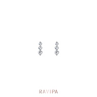 Ravipa | Triple Heart Essential Diamond Earrings - ต่างหู