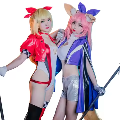 Game FGO Tamamo no Mae Nero Racing Cosplay Costume Girl Costume Cosplay Set